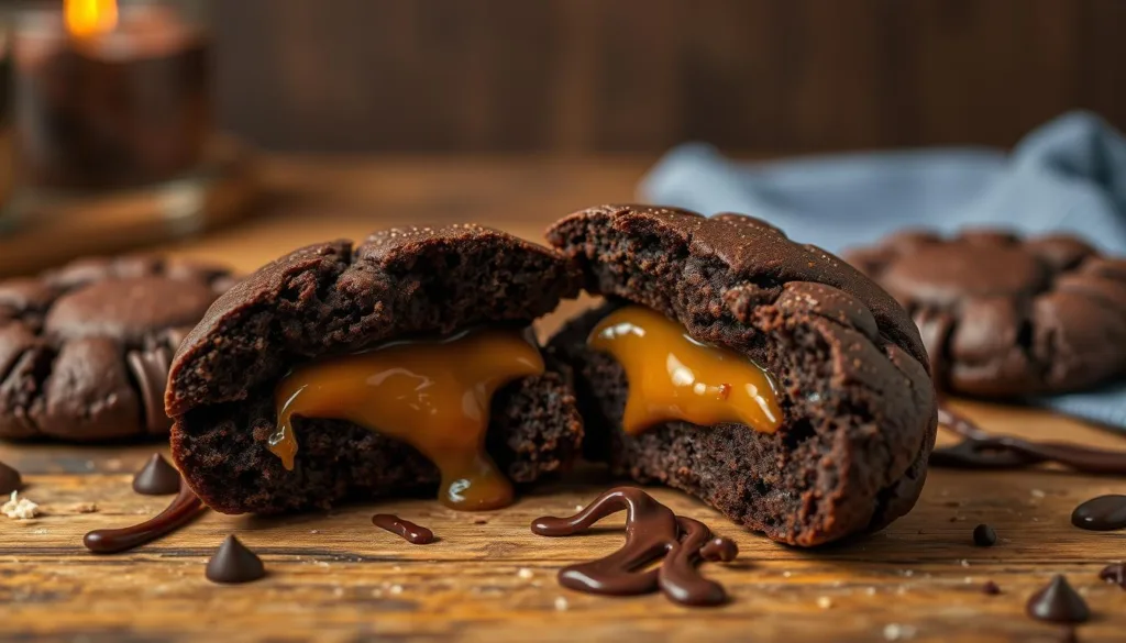 Caramel-filled chocolate cookies