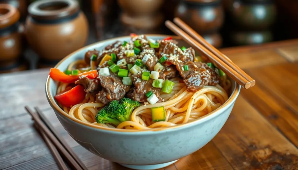 Mongolian Protein Beef and Noodles