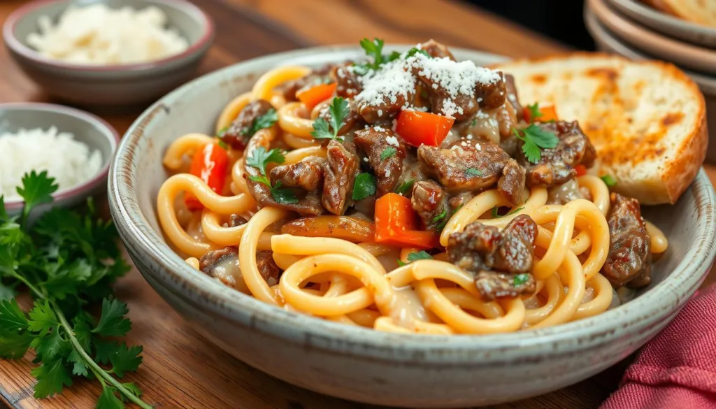 Philly Cheesesteak Pasta