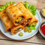 Cheeseburger Egg Rolls