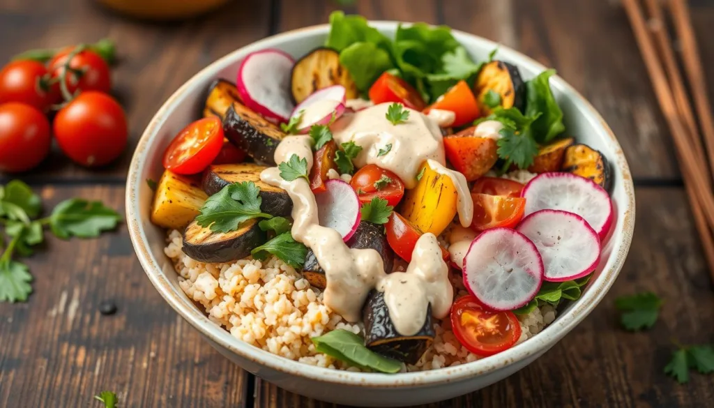 Customized vegetarian shawarma bowl