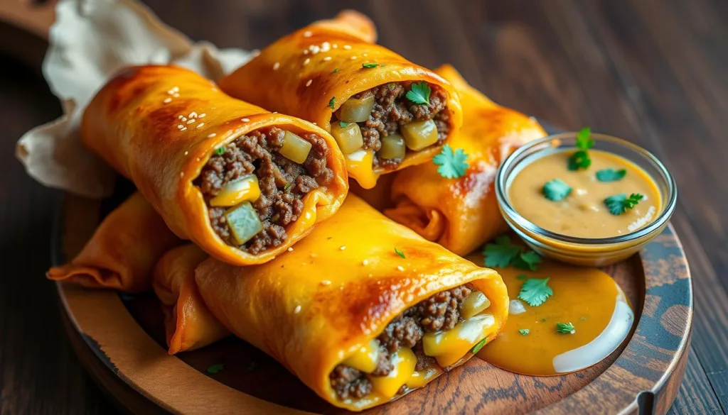 cheeseburger egg rolls